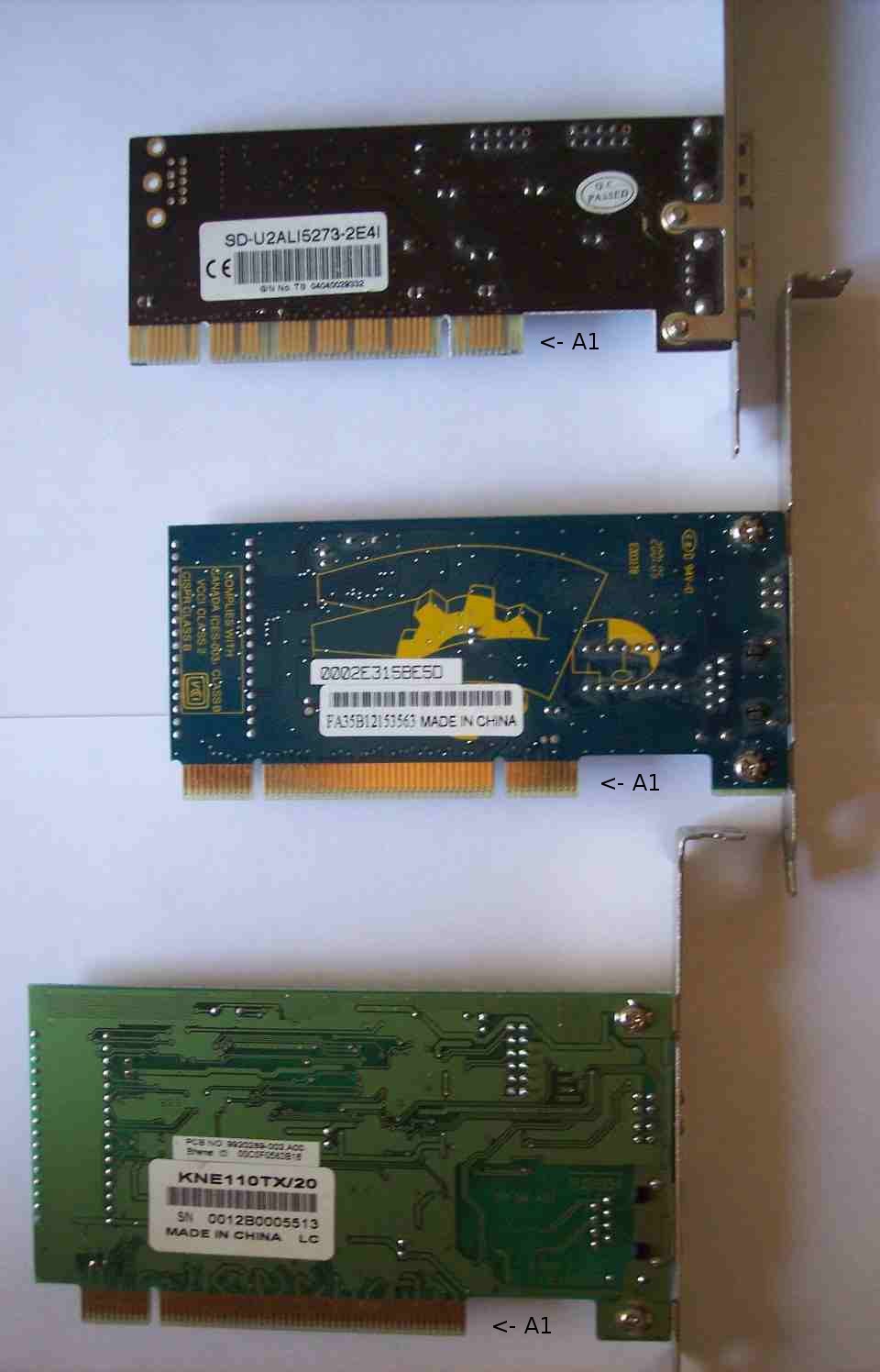 pci cards - side a